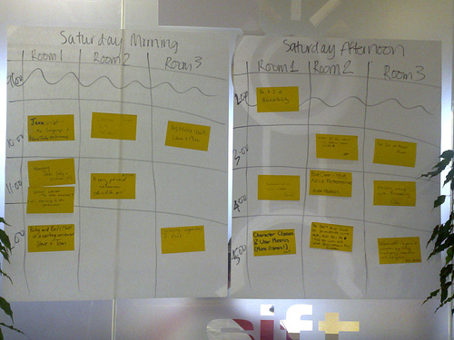 Barcamp Bristol timetable - taken by Pip, Flickr