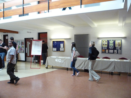 Registration desk in Palmer Foyer